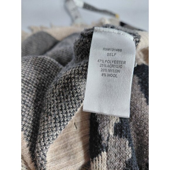 Fate Womens Large Leopard Print Knit Hoodie With Frayed Hem - Picture 3 of 10